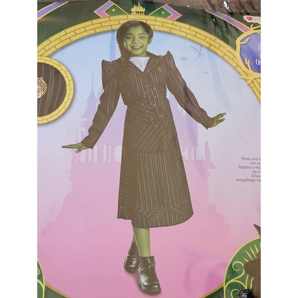 Disguise Wicked Elphaba Shiz Child Costume Dress Up Size L 10-12 Halloween NEW - Picture 1 of 9